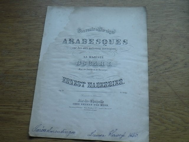 ERNST HABERBIER -SOUVENIR DE NORVÈGE - PIANO, Muziek en Instrumenten, Gebruikt, Klassiek, Ophalen of Verzenden, Artiest of Componist