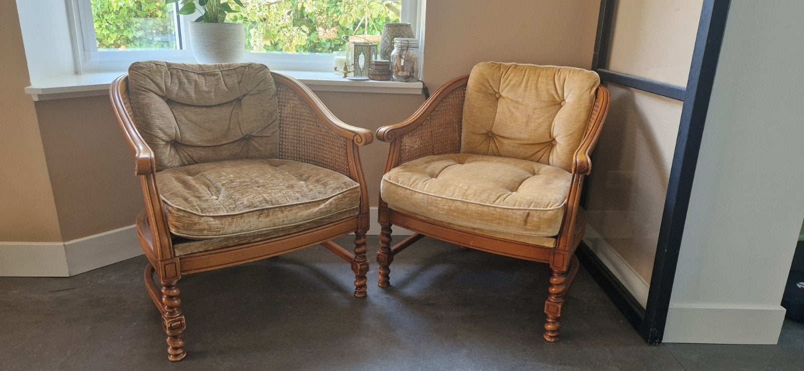 Goirgetti stoel/fauteuil,  2x, Ophalen, Gebruikt, Stof