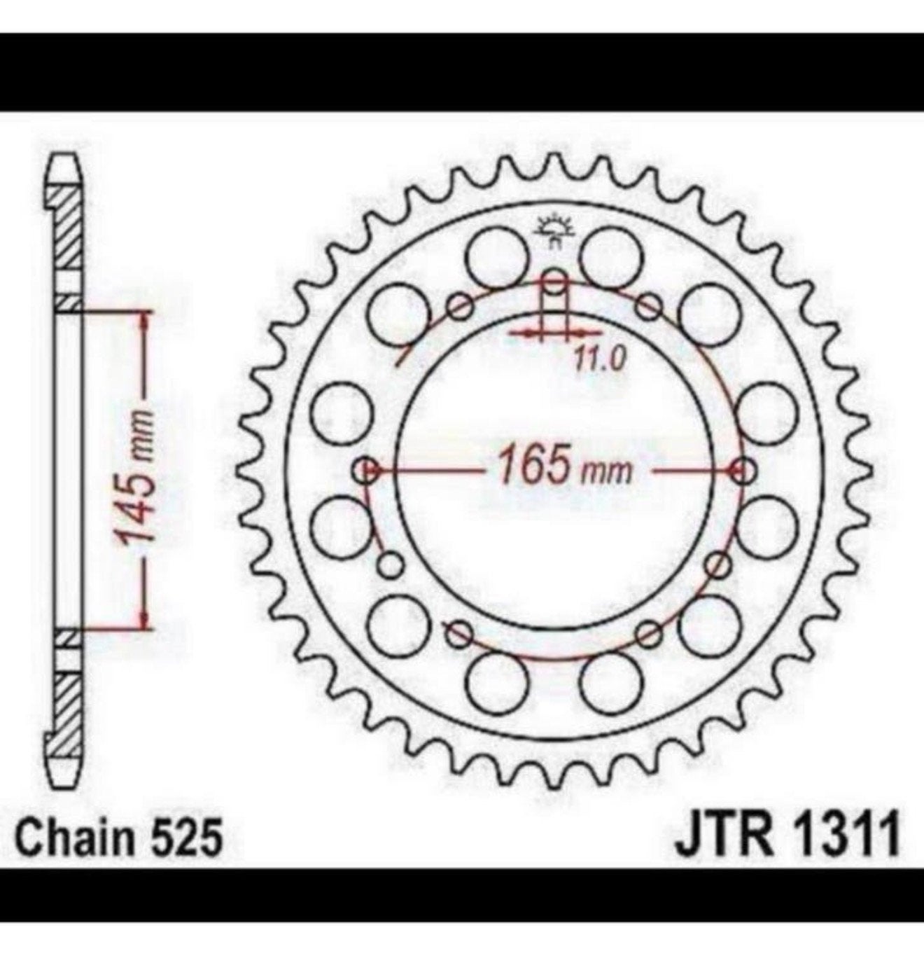 JT Achter Tandwiel JTR1311-43 Tanden Honda NTV650 K2 BRO'S, Ophalen of Verzenden, B, H, H