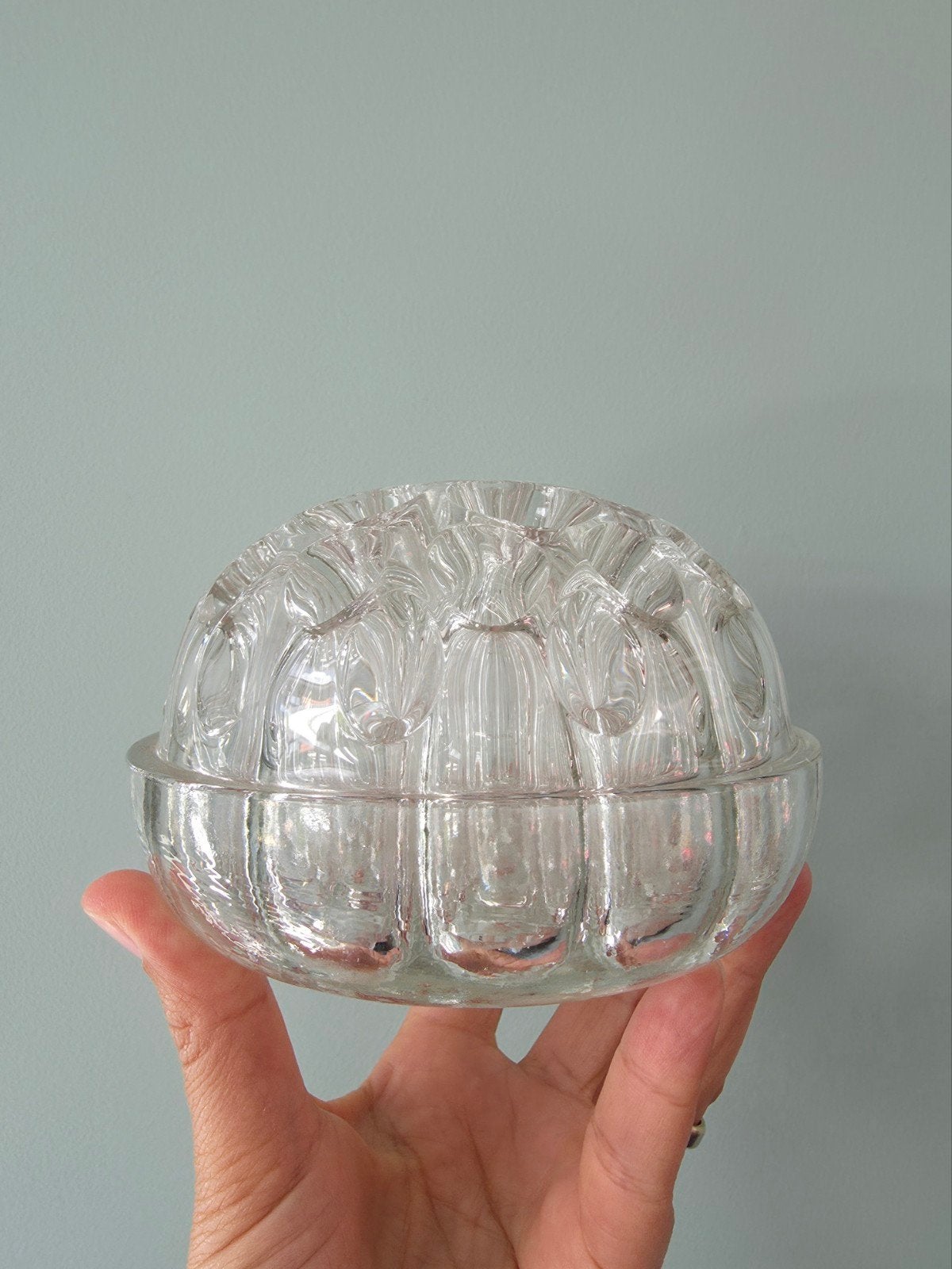 Vintage glazen bloemschikker/ pique fleur/ bloemsteker, Ophalen of Verzenden