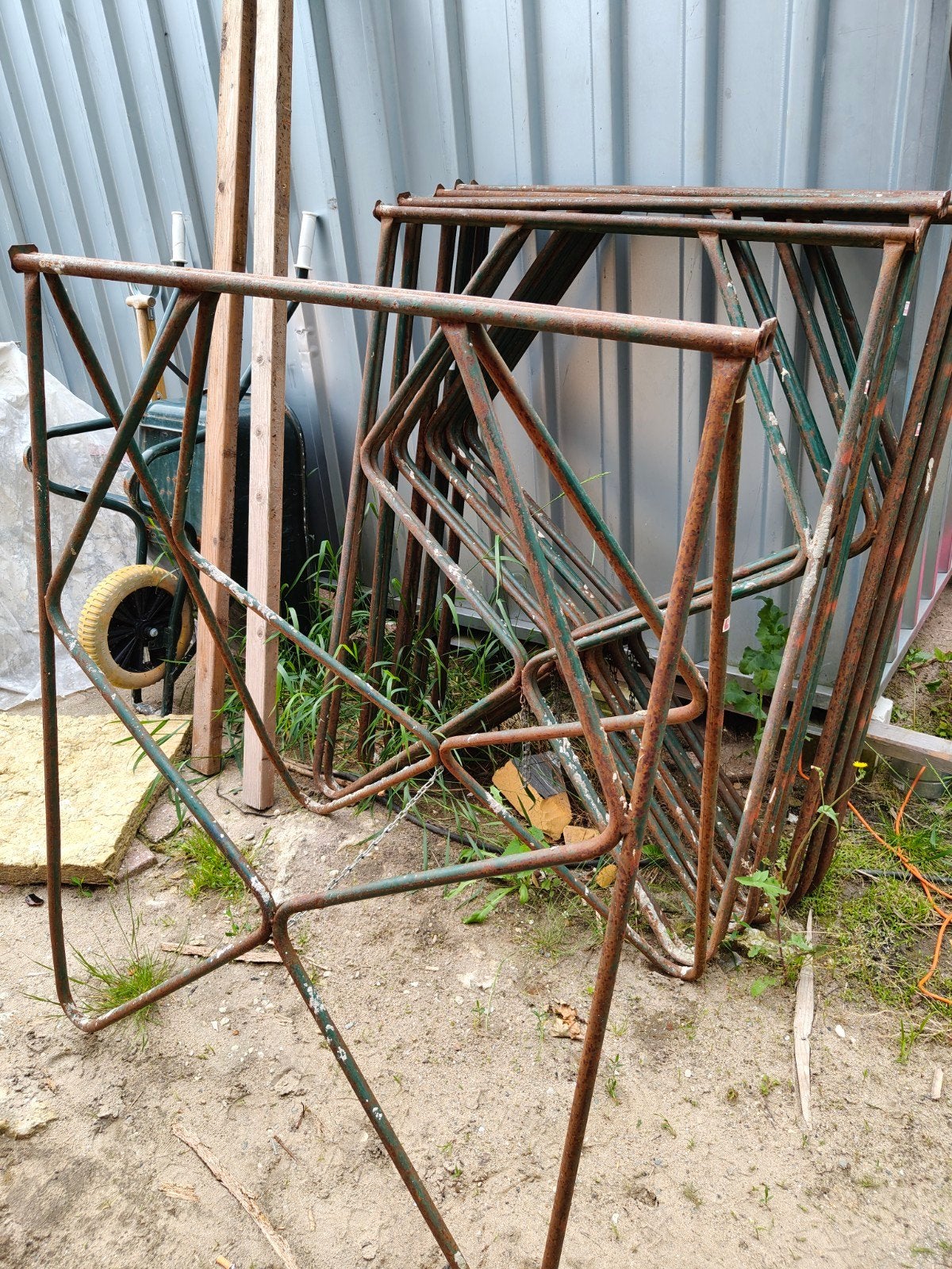 6x metalen schragen 135cm, Ophalen of Verzenden, Gebruikt, Overige typen, Minder dan 2 meter
