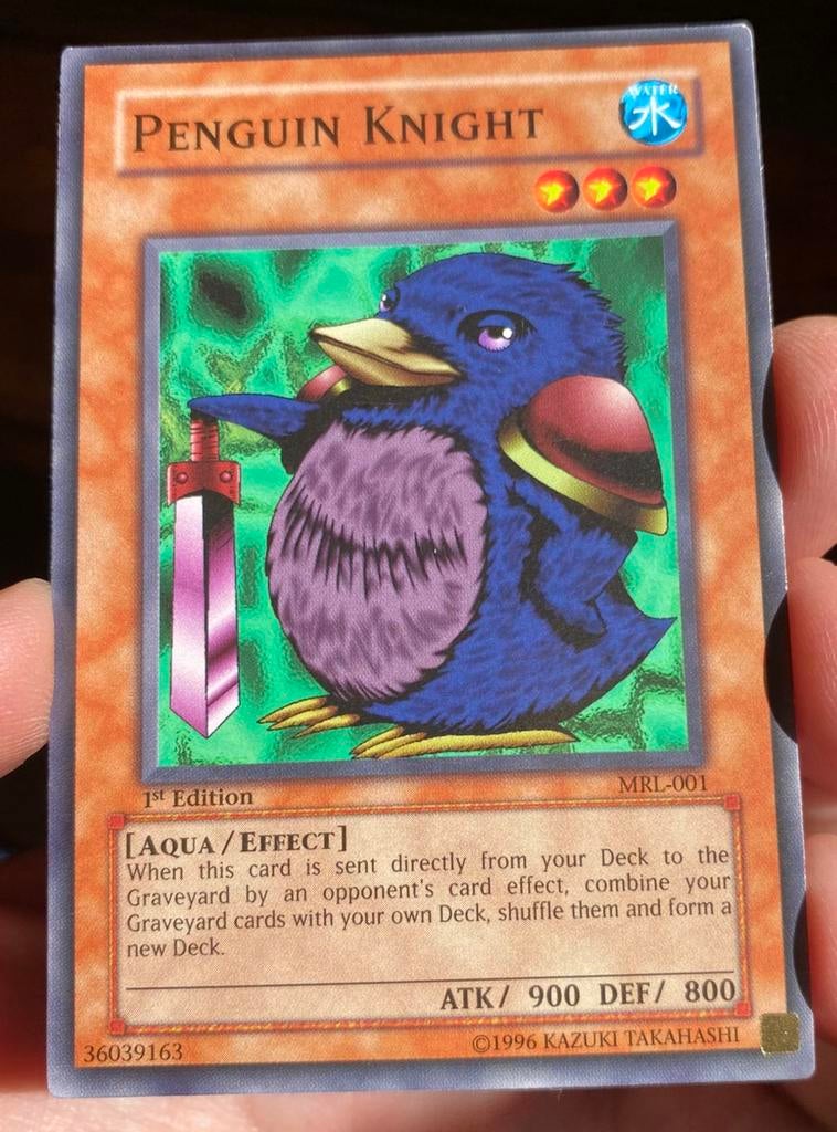 Yu-Gi-Oh! Penguin Knight MRL 1st Edition !, Ophalen of Verzenden, Zo goed als nieuw, Losse kaart