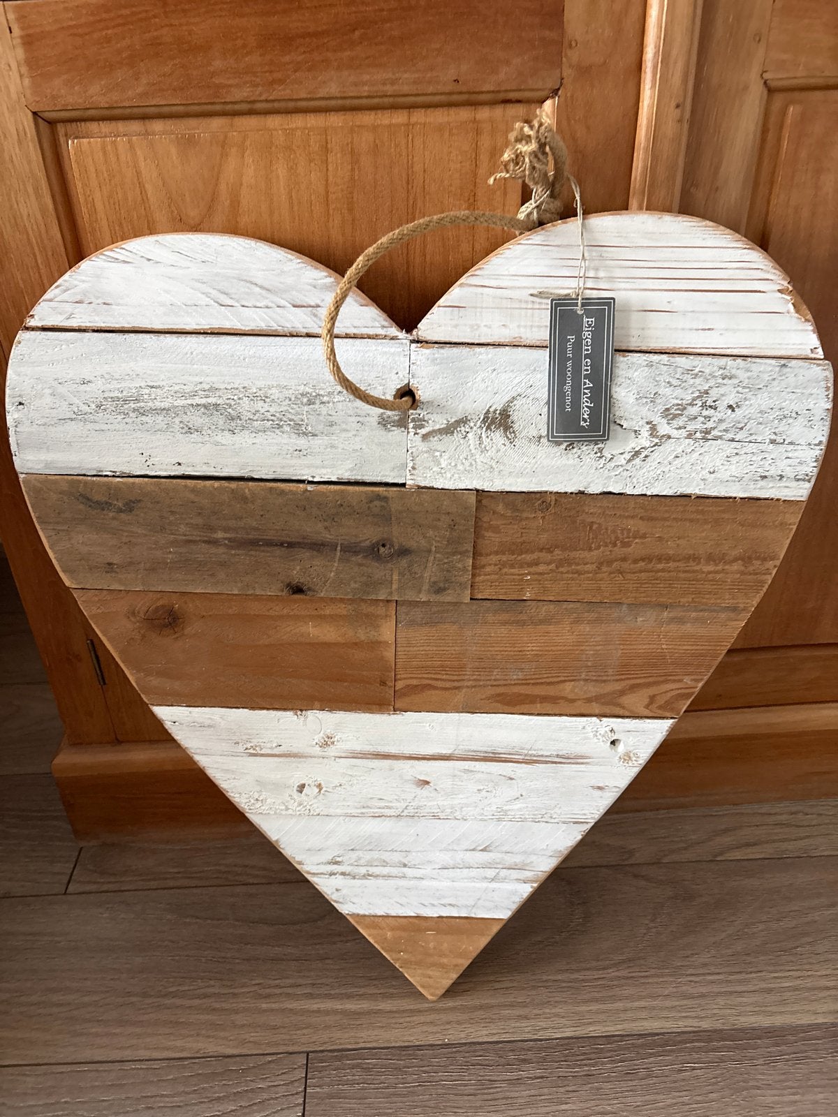Prachtig nieuw Hart van Sloophout - 60 cm met kaartje, Ophalen, Hout, Meerkleurig, Nieuw