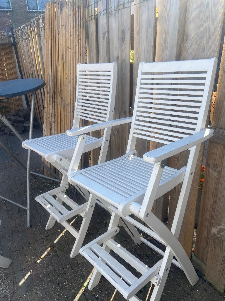 barstoelen 3 hoog wit, Ophalen, Gebruikt, Met voetsteun, 60 tot 90 cm