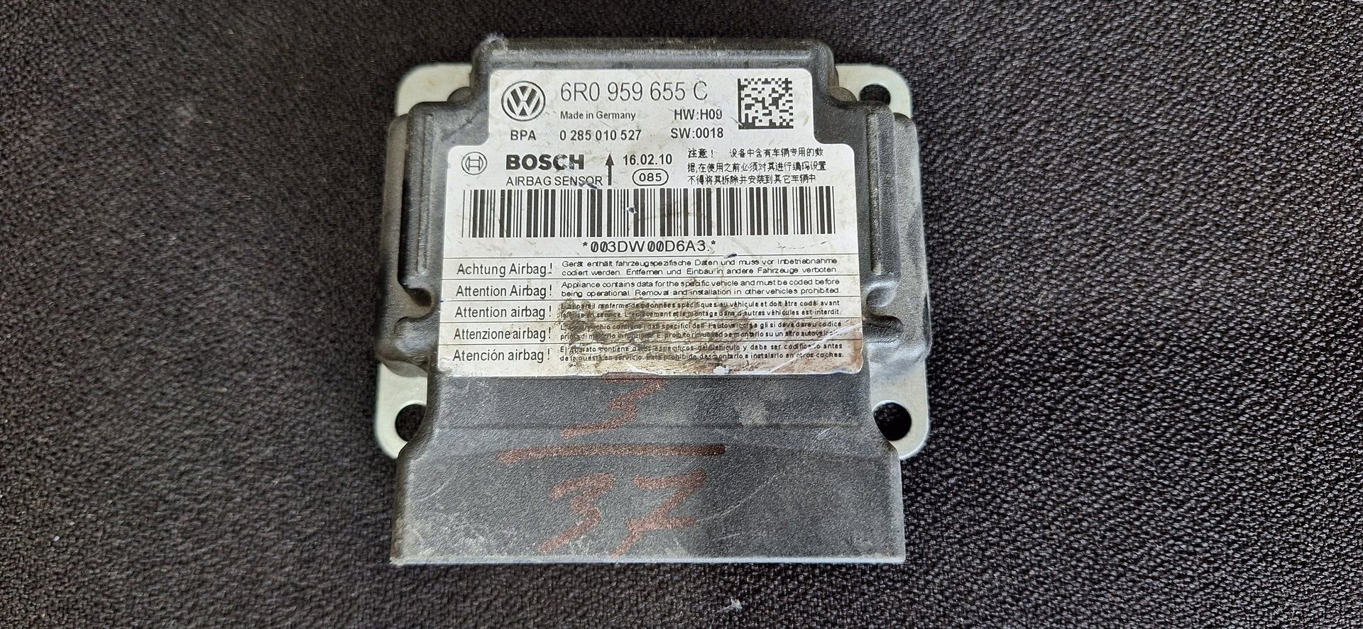 Originele Airbag Stuurmodule Computer Sensor VW Polo 6R Bosc, Gebruikt, -, Volkswagen, -