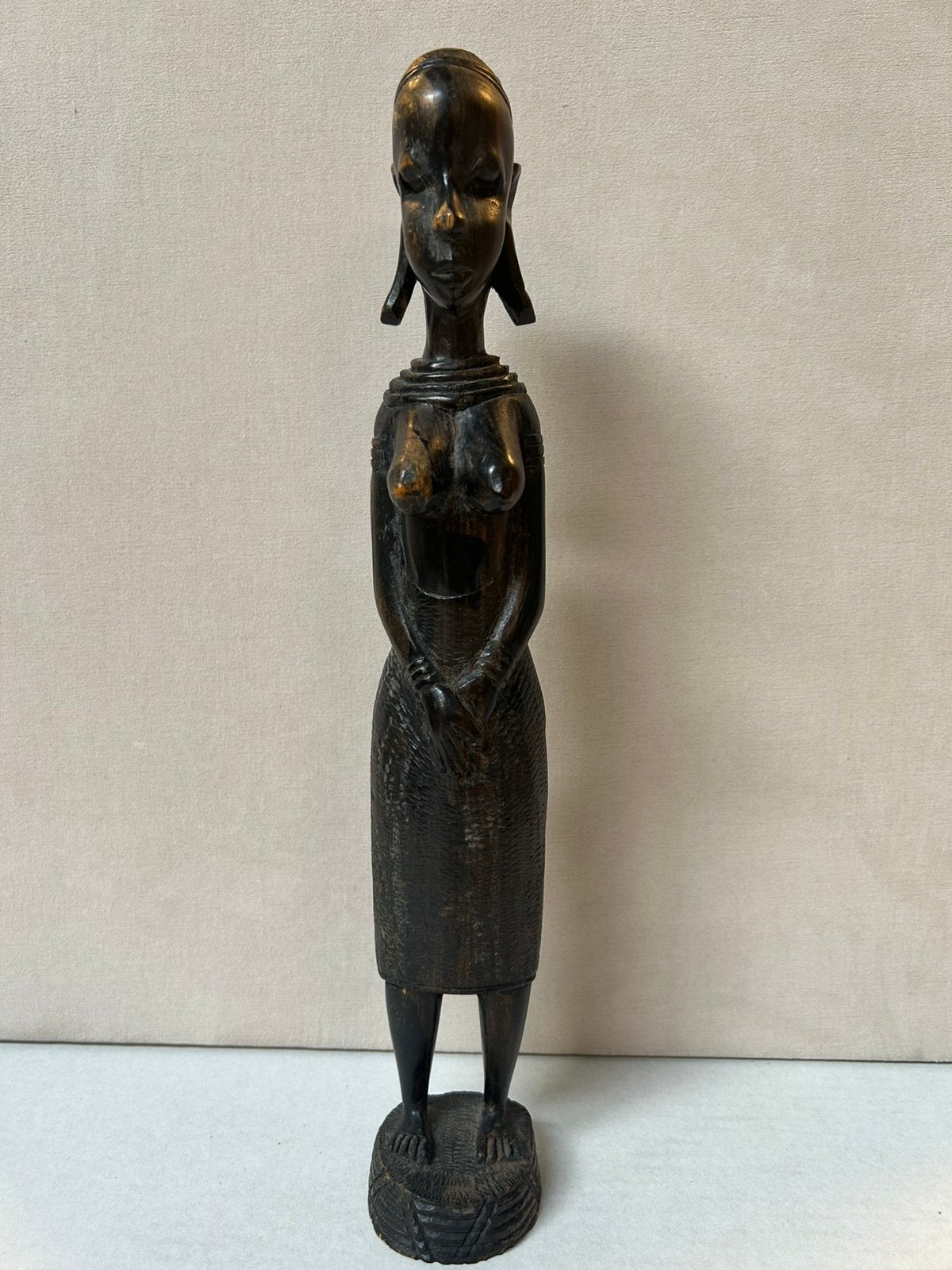Afrikaans houten beeld van vrouw, Ophalen of Verzenden