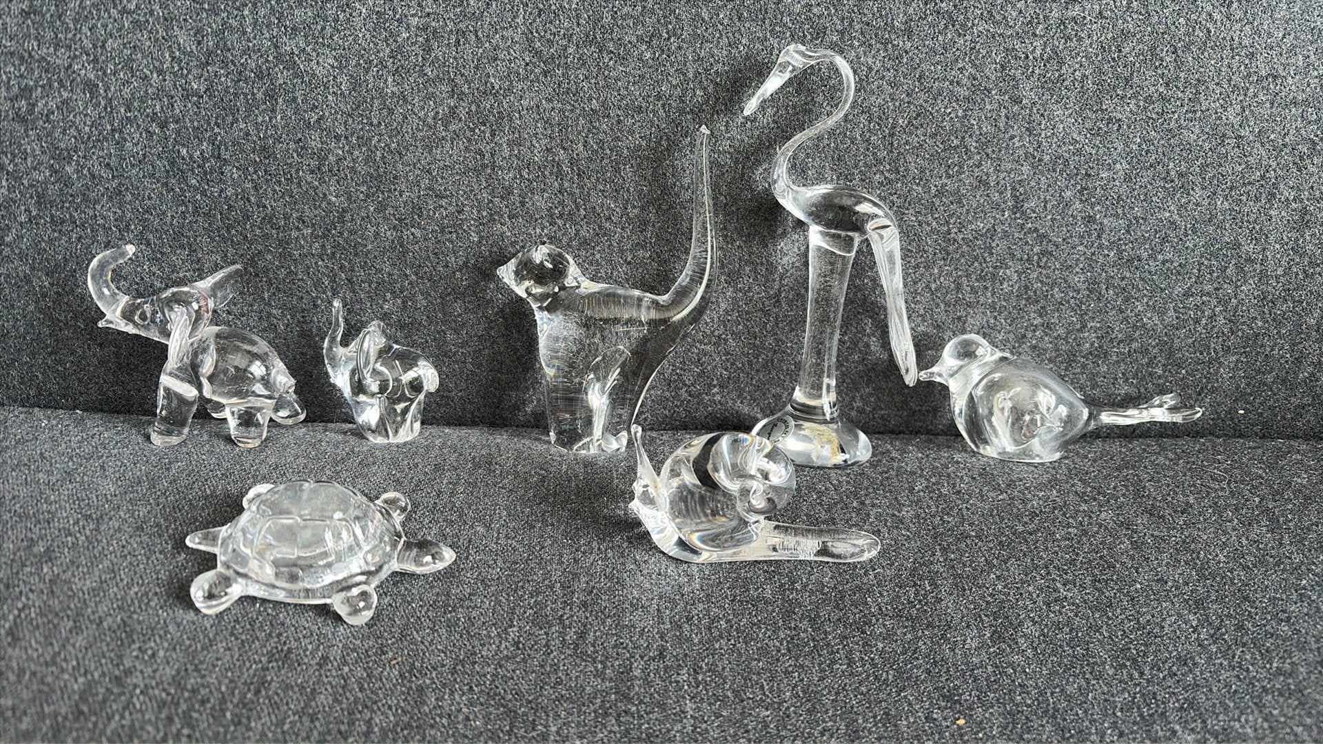 7 Glazen dierenfiguren, Verzamelen, Beelden en Beeldjes, Ophalen of Verzenden, Zo goed als nieuw, Dier