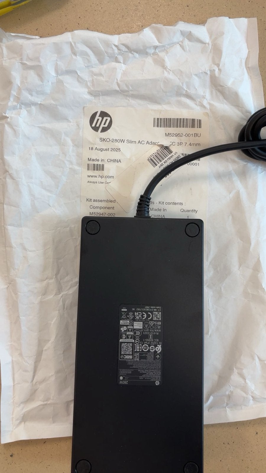 HP Originele 280W Smart Adapter / Voeding M52952-001 7.4mm, Computers en Software, Optische drives, Ophalen, Zo goed als nieuw