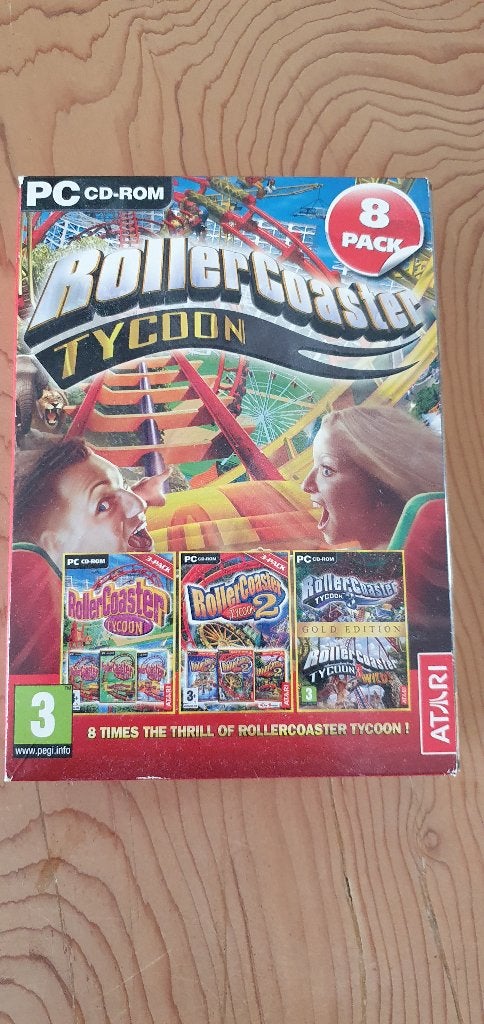 Pc cd rom spel rollercoaster tycoon 8 pack, 1 speler, Eén computer, Ophalen of Verzenden, Zo goed als nieuw