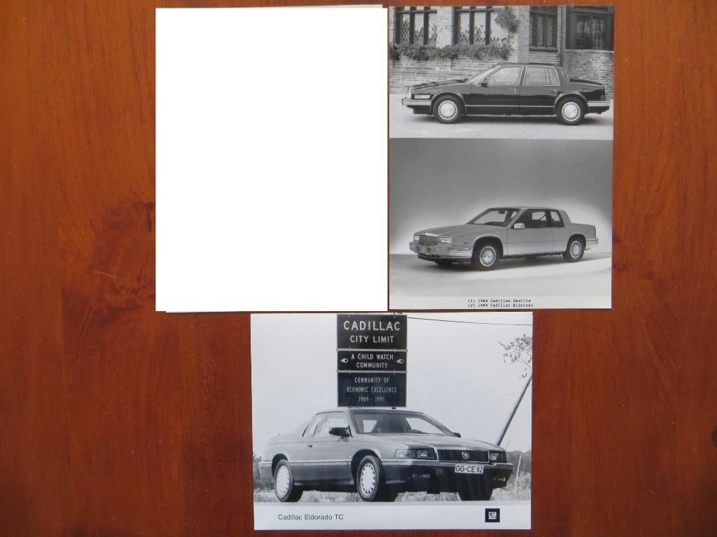 Cadillac persfoto’s (varia): Catera, Eldorado, Seville, Ophalen of Verzenden, Nieuw, Overige merken