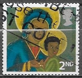 GB 2nd Kerstzegel - Maria met kind - 2005, Postzegels en Munten, Postzegels | Europa | UK, Verzenden, Gestempeld