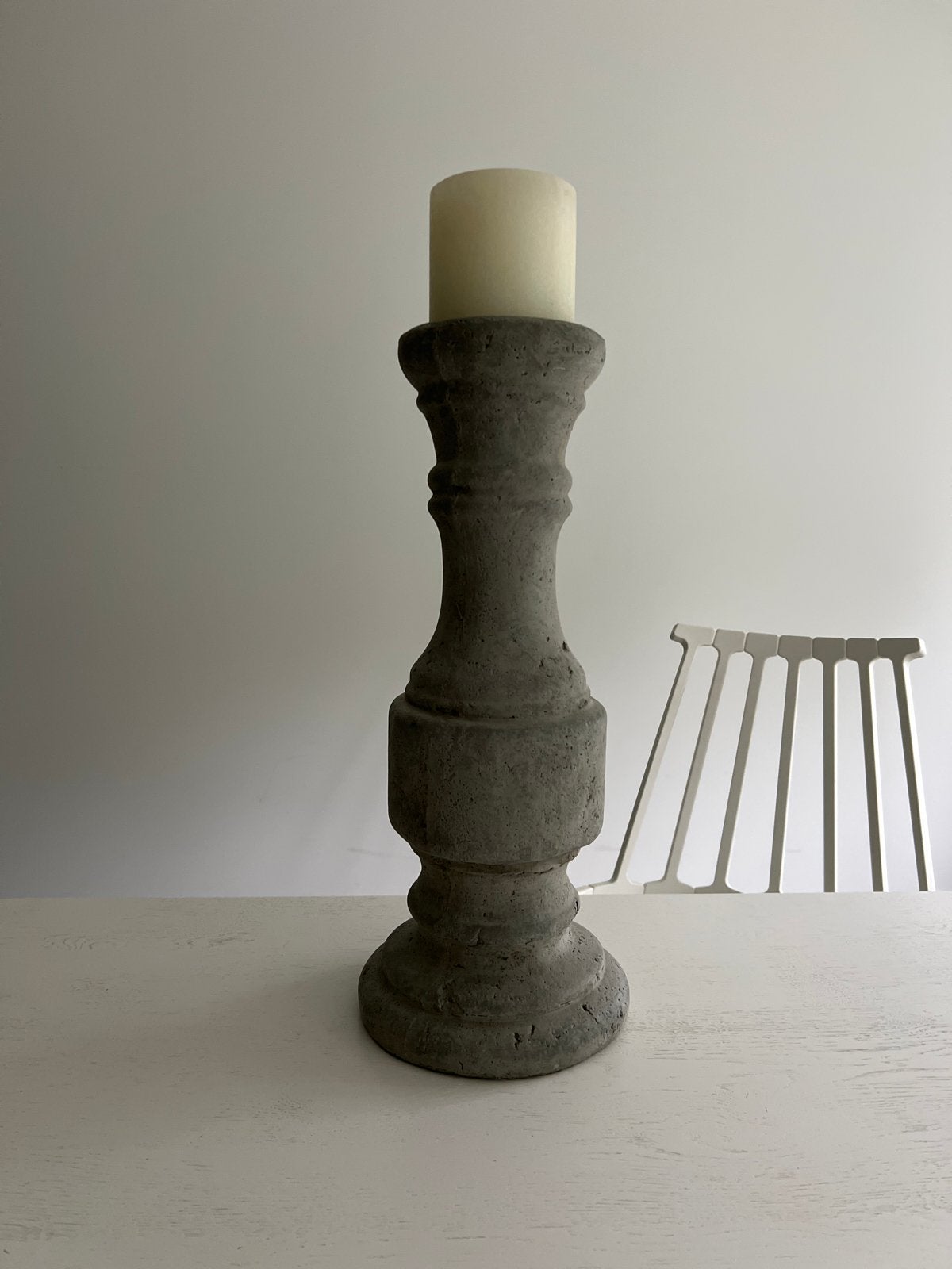 Zware PTMD kandelaar, 50 cm hoog, Ophalen, Zo goed als nieuw, Grijs, PTMD