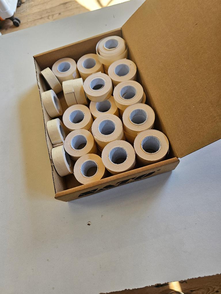 42 rollen SATO prijstang etiketten 10 x 18 mm., Ophalen, Nieuw