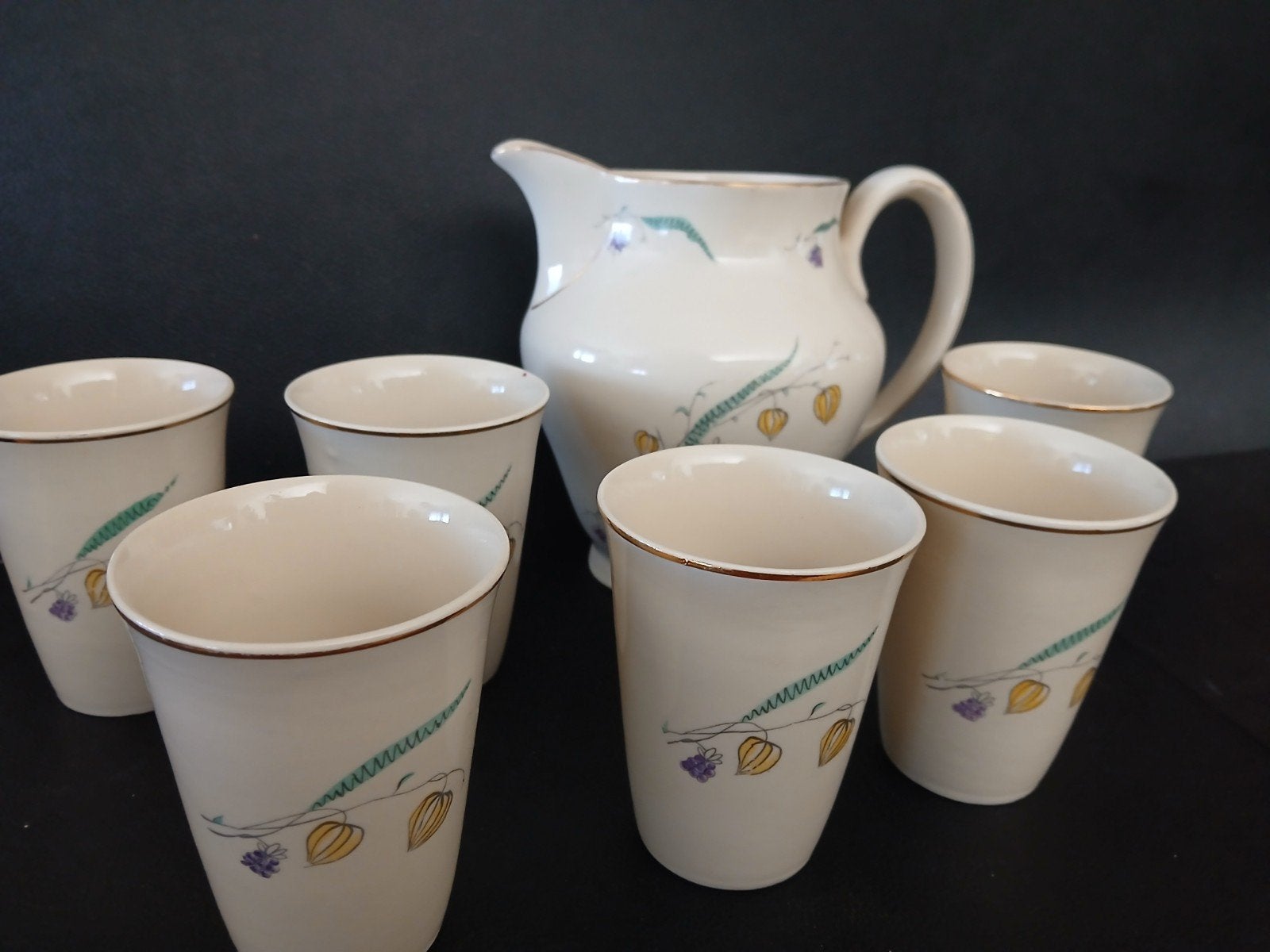 Vintage Chodziez kan en bekers - Made in Poland, Ophalen of Verzenden
