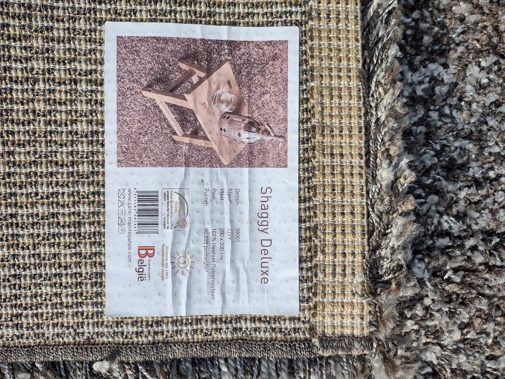 Hoogpolig vloerkleed Shaggy de Luxe taupe, Ophalen, Gebruikt, 200 cm of meer, 200 cm of meer