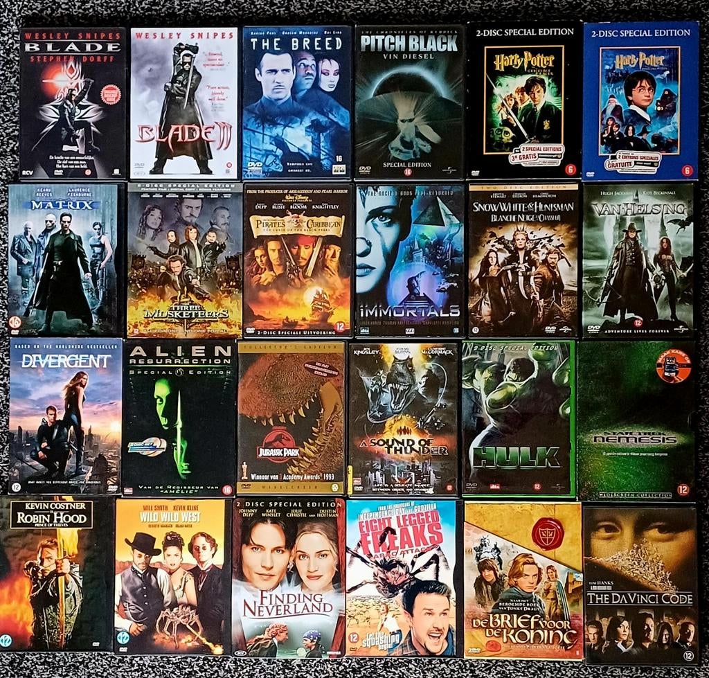Collectie van 24 DVD's: Fantasy, Science fiction, Vanaf 12 jaar, Ophalen of Verzenden, Gebruikt, Boxset