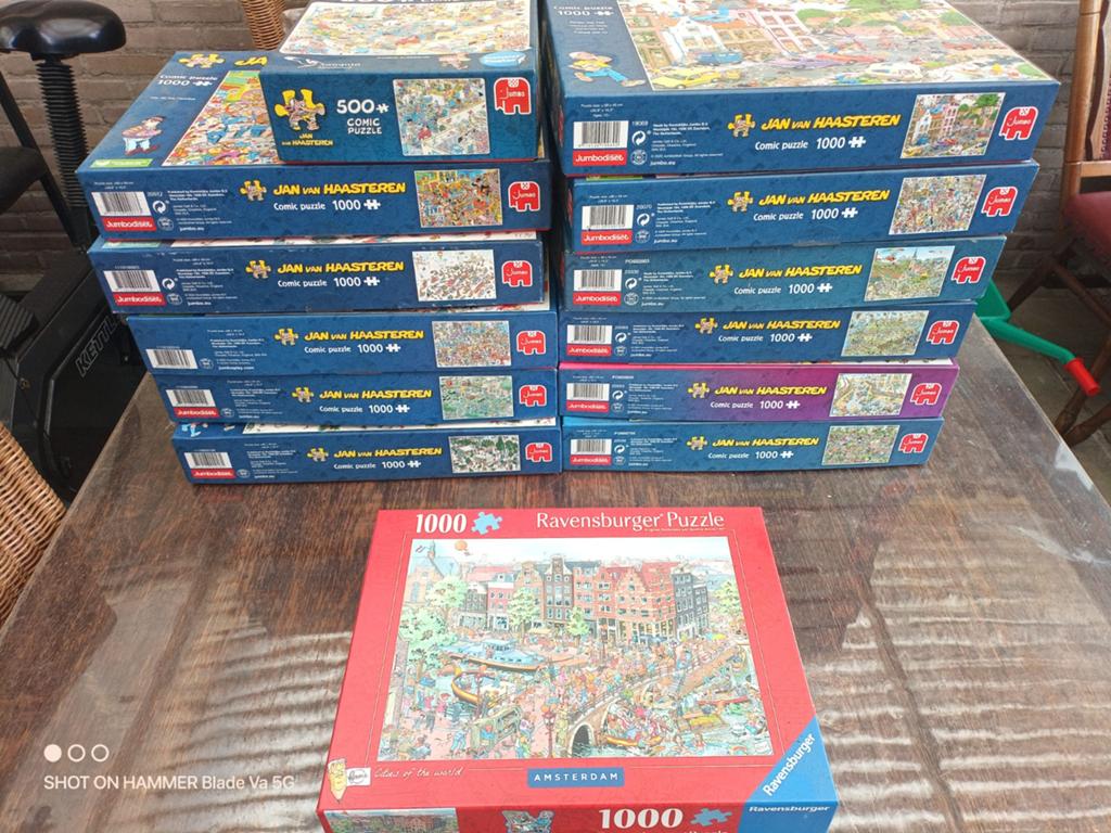 Jan v Haasteren puzzels, Ophalen of Verzenden, 500 t/m 1500 stukjes, Zo goed als nieuw