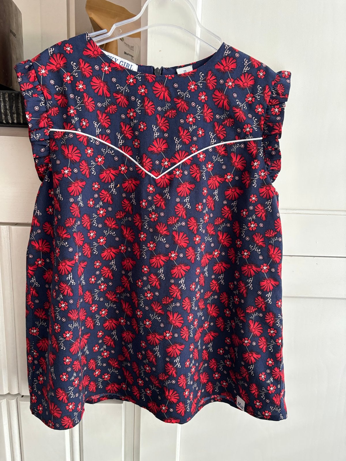 Blauwe meisjes shirt blouse bloemenprint Nik&Nik Maat 140, Ophalen of Verzenden, Zo goed als nieuw, Meisje, Jurk of Rok