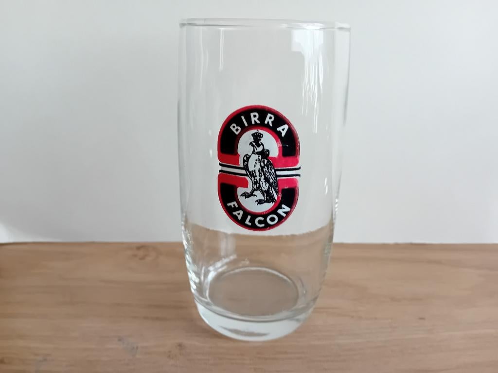 Birra Falcon glas 2, Ophalen of Verzenden, Zo goed als nieuw, Glas of Glazen, Overige merken