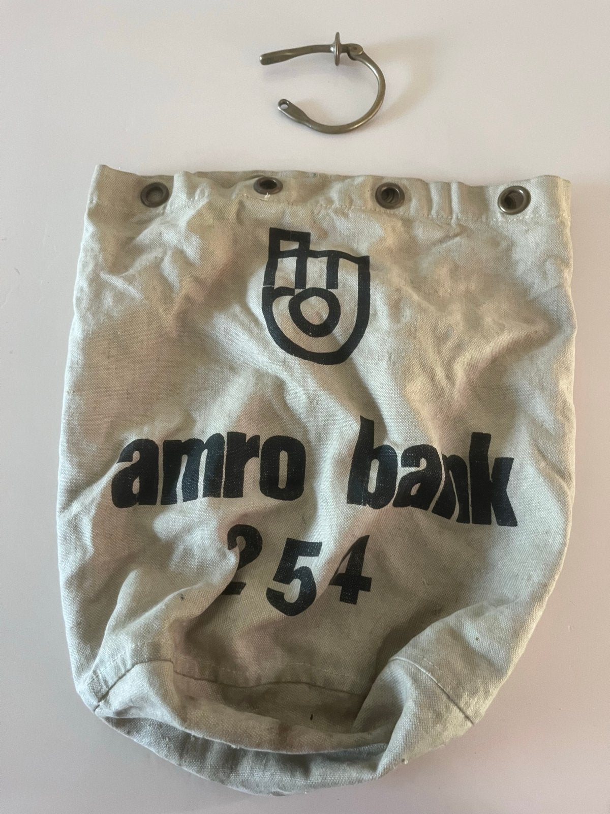 Vintage Amro Bank Geldzak / Plunjezak Canvas #254, Ophalen of Verzenden, Gebruikt