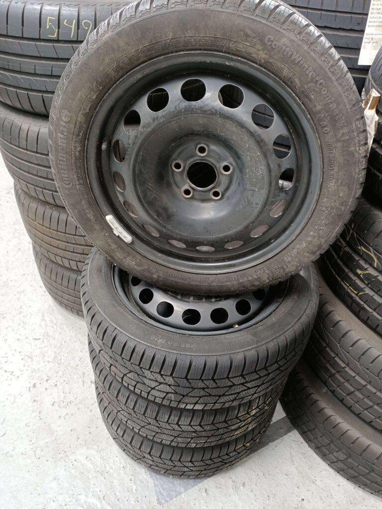 Vw Polo Audi A1 staal velgen 16"inch met winterbanden 5x100, Ophalen, Gebruikt, 16 inch, Banden en Velgen