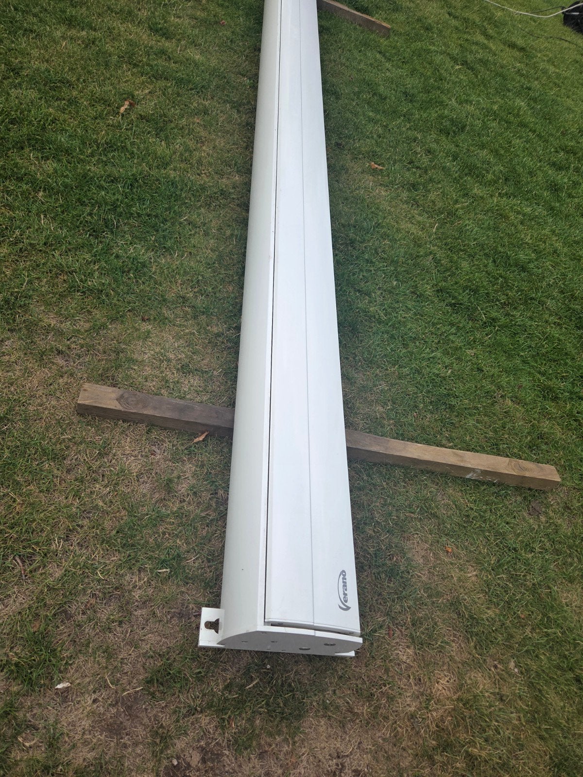 Verano Knikarmscherm 400cm - Groen doek - Volledige cassette, Elektrisch, Ophalen of Verzenden, Zo goed als nieuw, 150 tot 300 cm