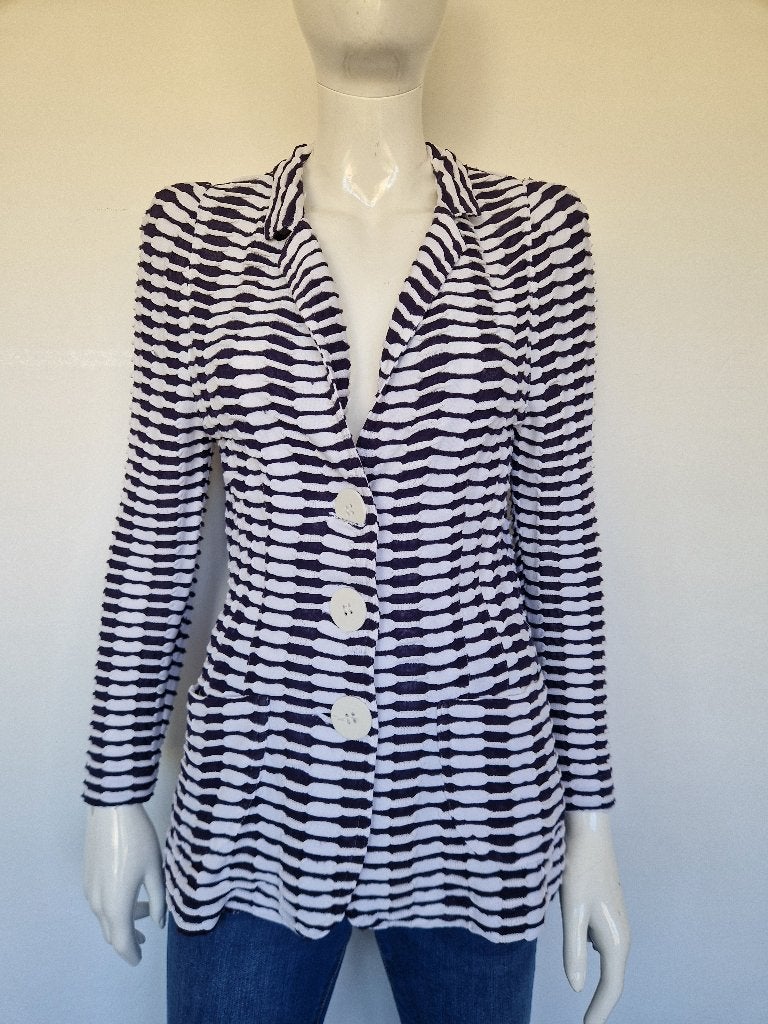 ML Collections blazer Wave. Maat 36. Marine/wit., Nijmegen, Wit, Verhip-vintage.nl, Ophalen of Verzenden