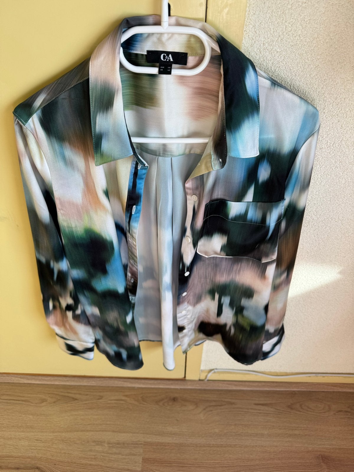 C&A Blouse met abstracte print - Maat 40, Kleding | Dames, Ophalen of Verzenden, Zo goed als nieuw, Maat 38/40 (M), Meerkleurig