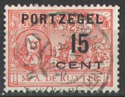 Nederland Port 40 gestempeld Michiel de Ruyter 1907, Ophalen of Verzenden, T/m 1940, Gestempeld