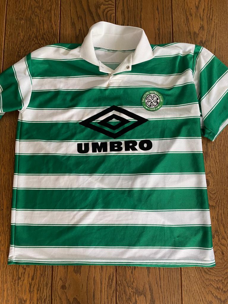 Celtic Retro Voetbalshirt - Mooie Kraag, Overige maten, Ophalen of Verzenden, Voetbal, Gedragen