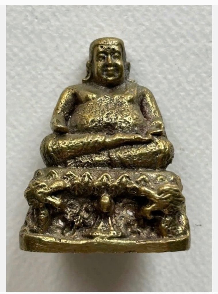 Geluks boeddha messing bescherming welvaart 5 cm, Ophalen of Verzenden, X, X, X