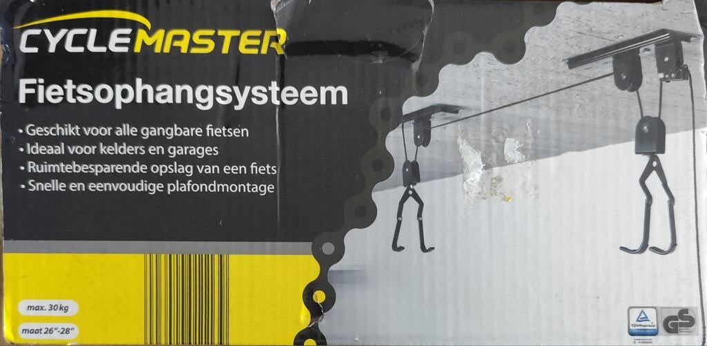 CYCLEMASTER Fietsophangsysteem - Plafondmontage, Fietsen en Brommers, Ophalen, Nieuw