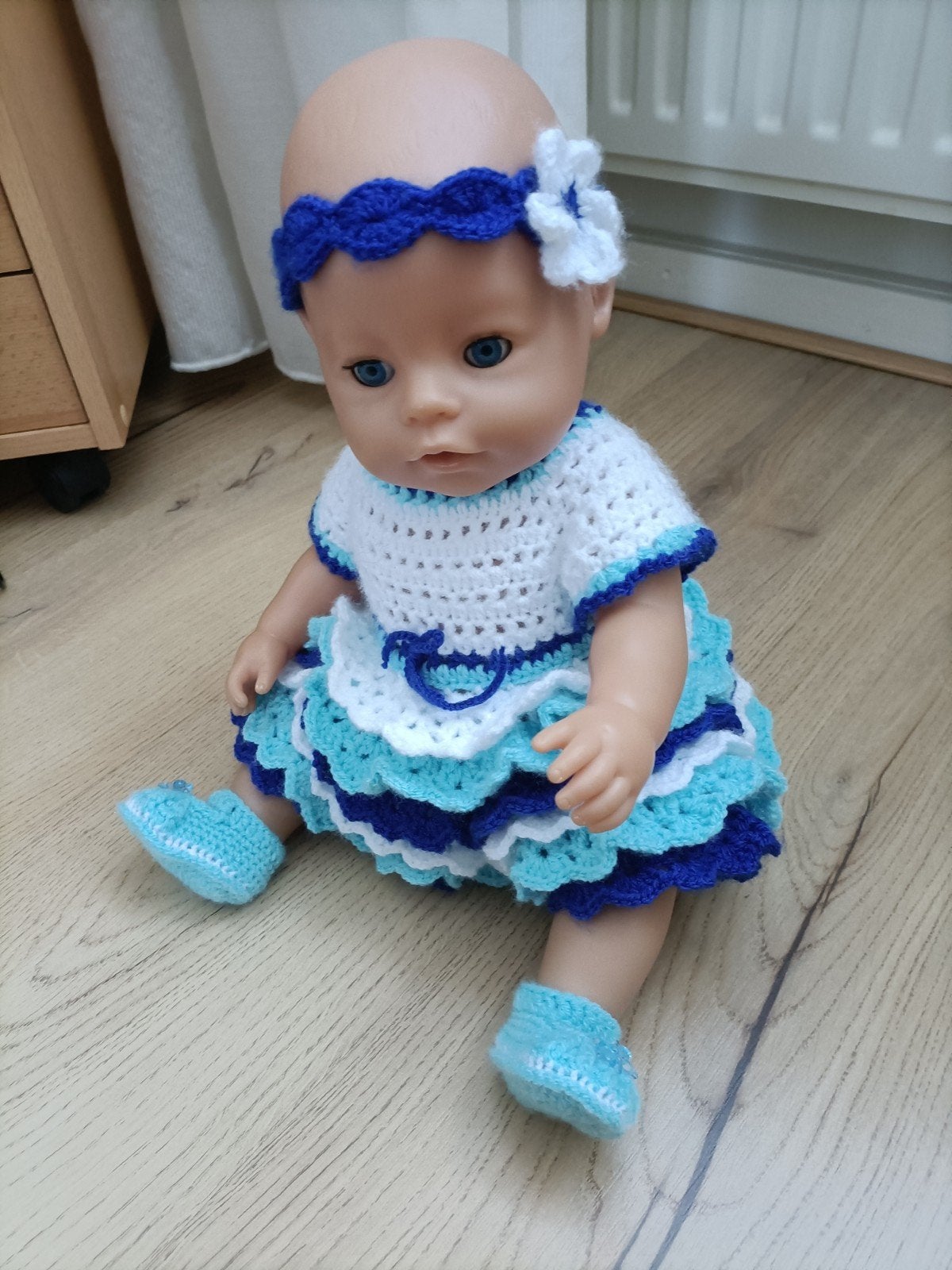 Gehaakte poppenkleding set voor babypop, Ophalen of Verzenden, Nieuw, Babypop