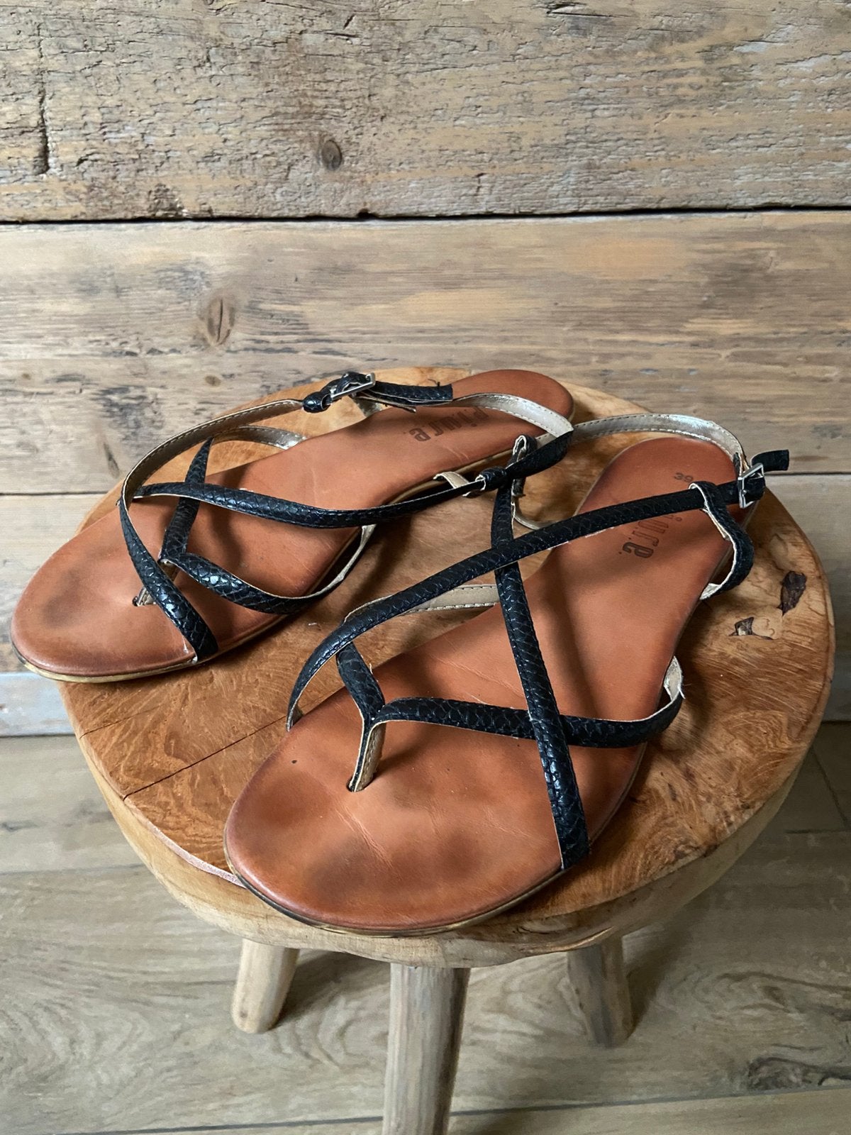 P.I.U.R.E sandalen zwart maat 39, Kleding | Dames, Schoenen, Verzenden, Zwart, Sandalen of Muiltjes, Gedragen