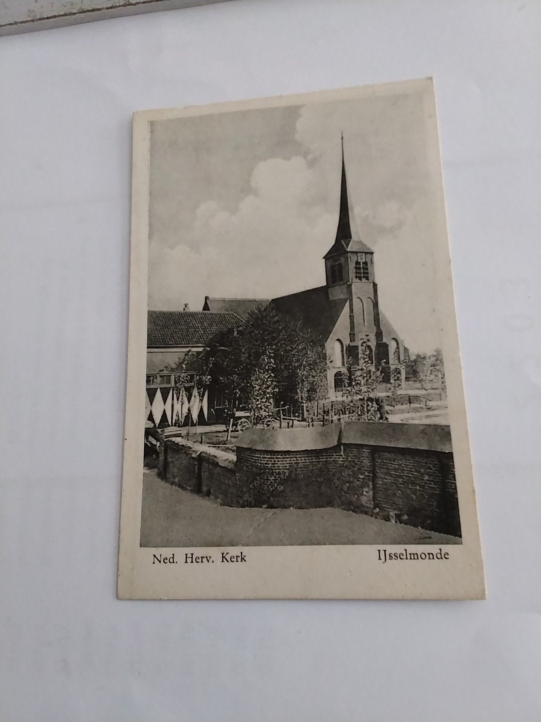 Oude Ansichtkaart Ned. Herv. Kerk IJsselmonde, Ophalen of Verzenden, 1920 tot 1940, Gelopen, Zuid-Holland