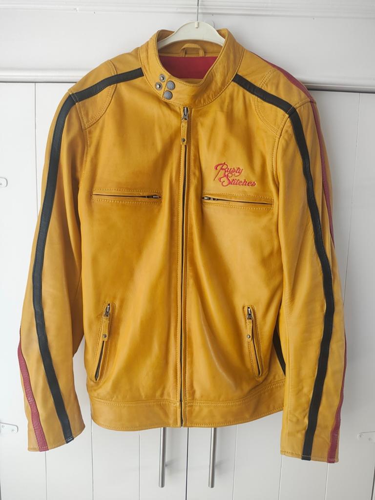 Vintage Leren Motorjas maat M. Merk: Rusty Stitches. zgan, Motoren, Kleding | Motorkleding, Rusty Stitches, Dames, Jas | leer