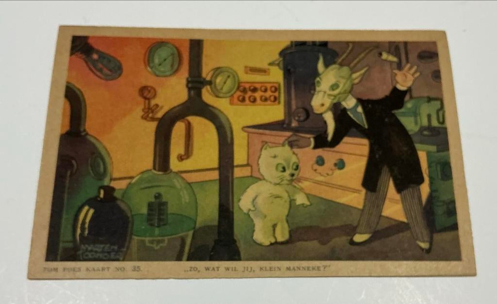 Oude Tom Poes Kaart - Serie 6, Nr. 35 - Het Verdwijneiland, Verzenden, 1940 tot 1960, Ongelopen, Cultuur en Media