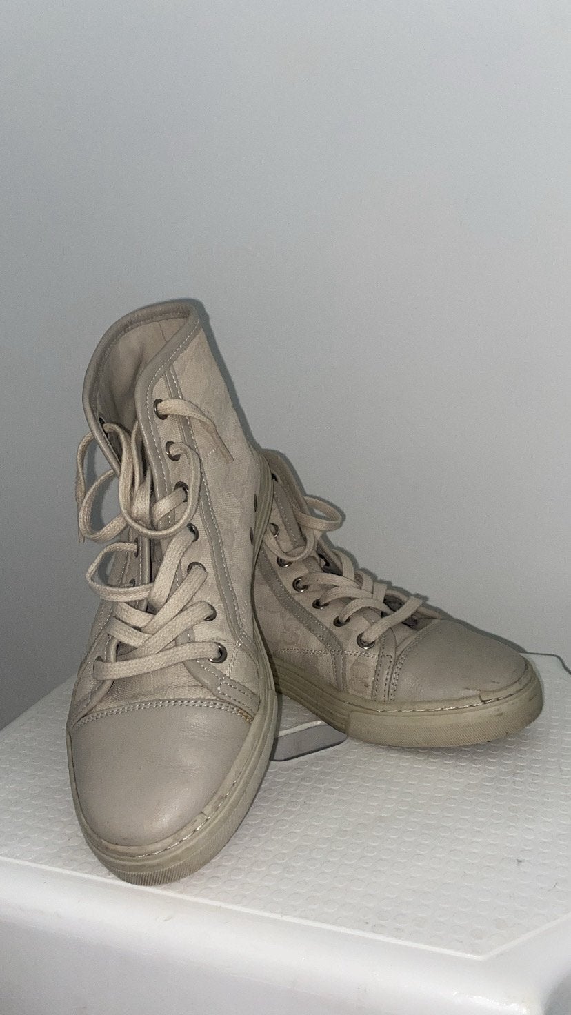 Gucci High Tops, Beige, Ophalen of Verzenden, Sneakers of Gympen, Gedragen