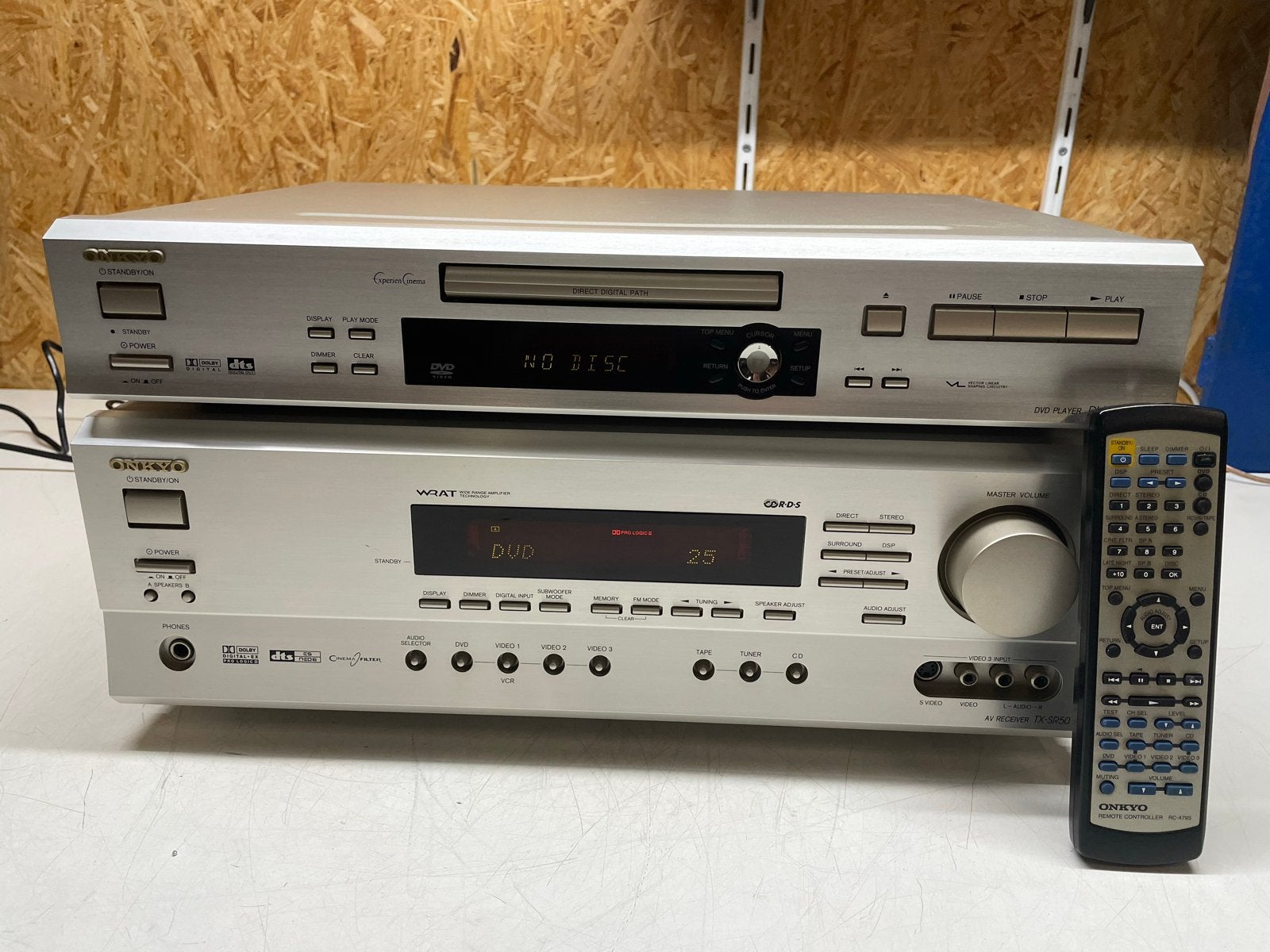 Onkyo AV Receiver TX-SR501E & DVD Speler DV-SP501 met afstan, Ophalen of Verzenden, ...., Dvd-speler, Onkyo