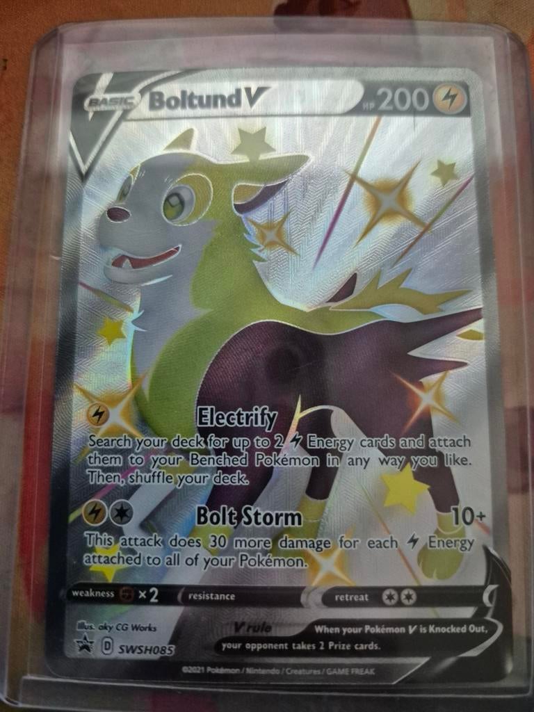 Pokémon Kaart Boltund V SWSH085 Foil Promo, Ophalen of Verzenden, Zo goed als nieuw, Losse kaart, Foil