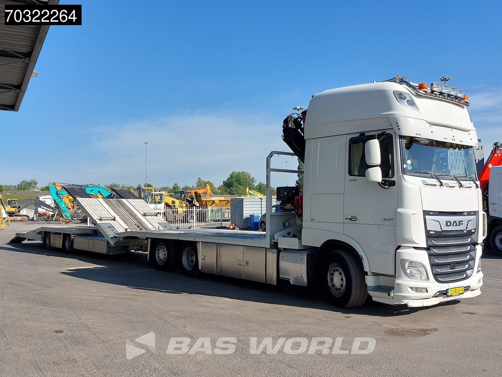 DAF XF XF 530 6X2 NL-Combi HMF 1120 K-RC Kran Crane Transpor, Auto's, Vrachtwagens, Automaat, Stoelverwarming, Euro 6, Wit