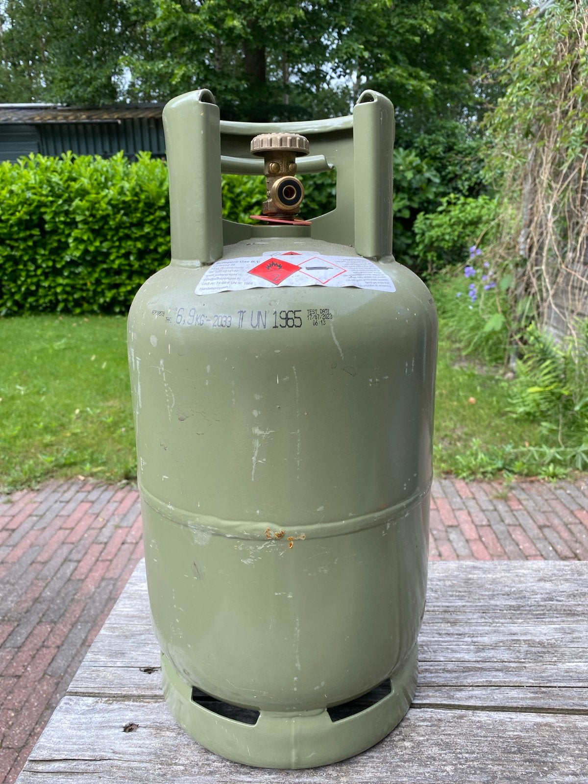 Lege gasfles (6.9kg), Caravans en Kamperen, Ophalen, Gebruikt