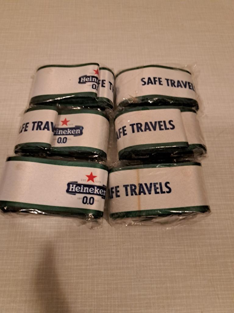 6 Heineken kofferriemen - € 1 per stuk, Sieraden, Tassen en Uiterlijk, Koffers, Overige materialen, Ophalen of Verzenden, 70 cm of meer