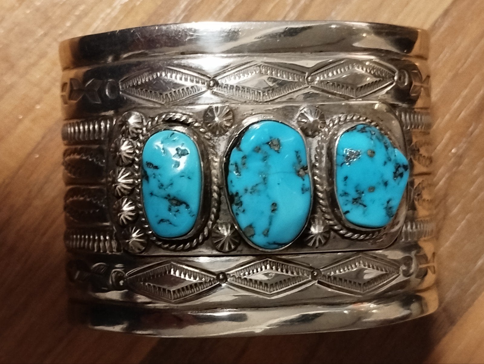 Sterling zilver Navajo bracelet cuff armband P. Sunbird, Ophalen of Verzenden, Nieuw, Zilver, Zilver