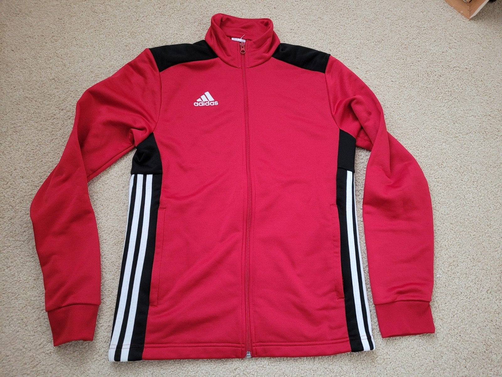 Adidas trainingsjack rood/zwart maat S, Ophalen of Verzenden, Zo goed als nieuw, Adidas, Meisje