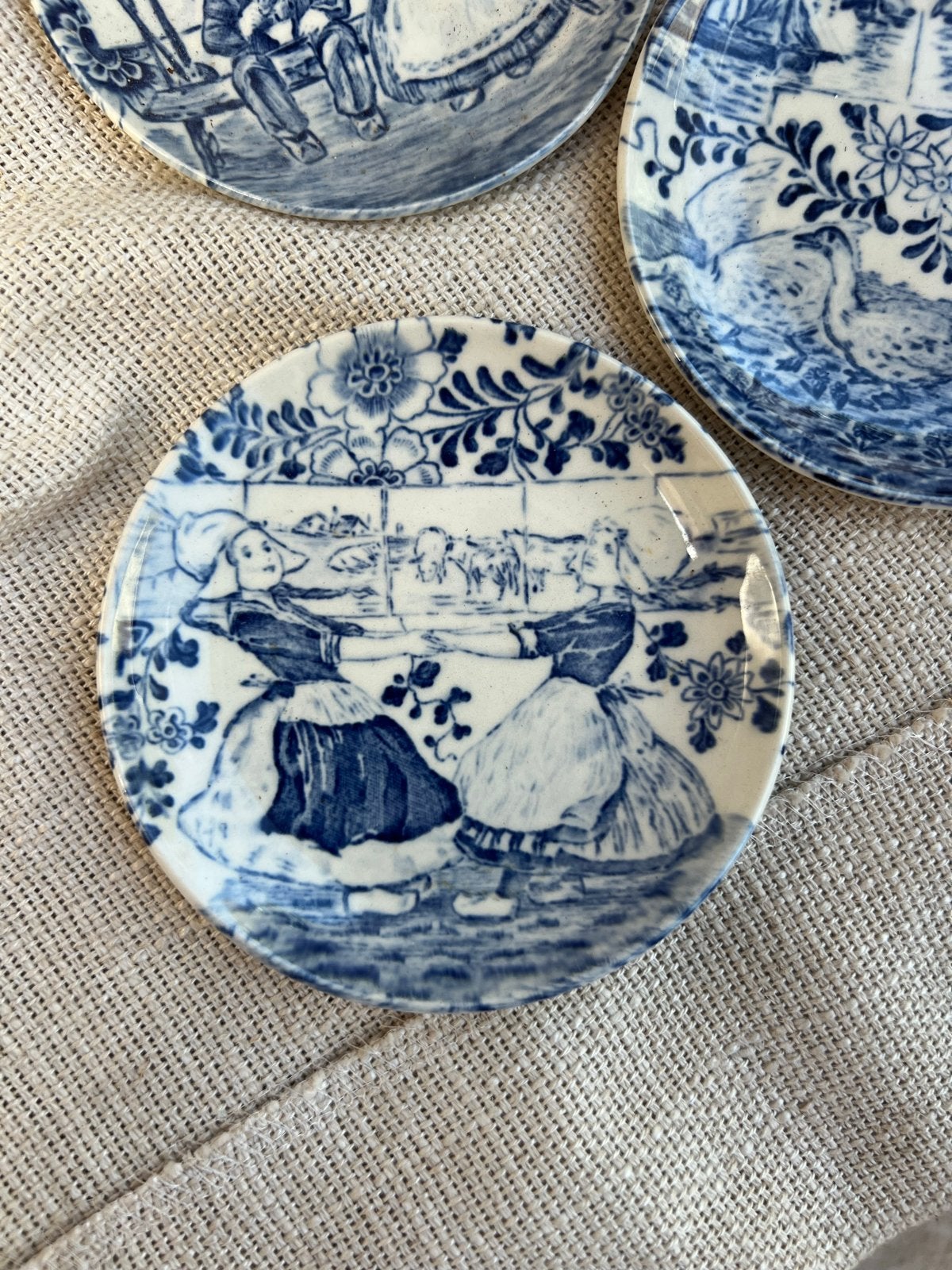 3 kleine Delftse blauwe bordjes van Boch, Antiek en Kunst, Ophalen of Verzenden