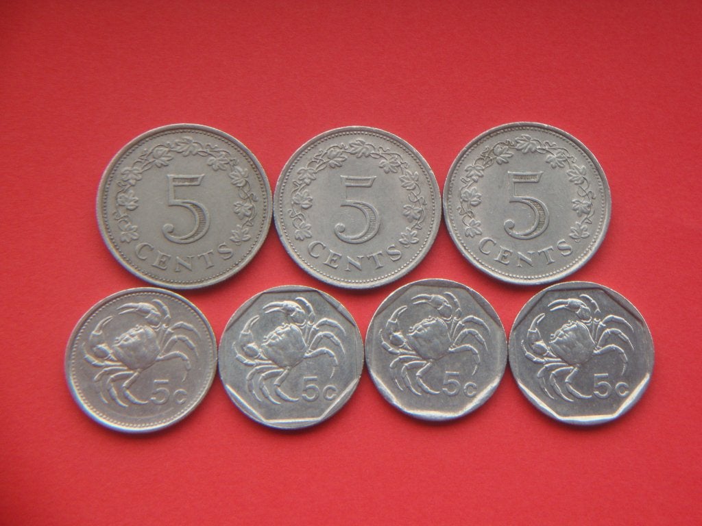 Kavel Malta setje munten 5 Centen 1972 / 1998., Verzenden, Overige landen, Setje