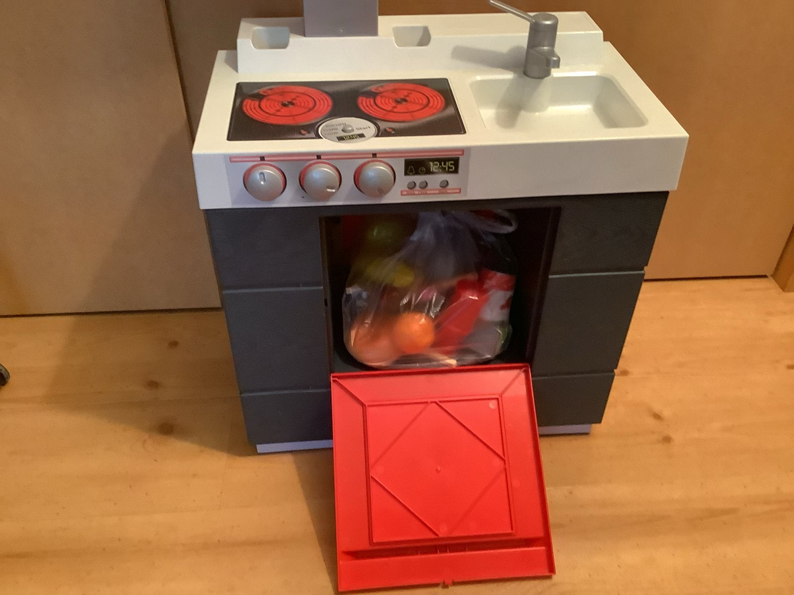 Kinderkeuken met oven en kookplaat, Ophalen, Gebruikt, Kunststof, Speelkeuken