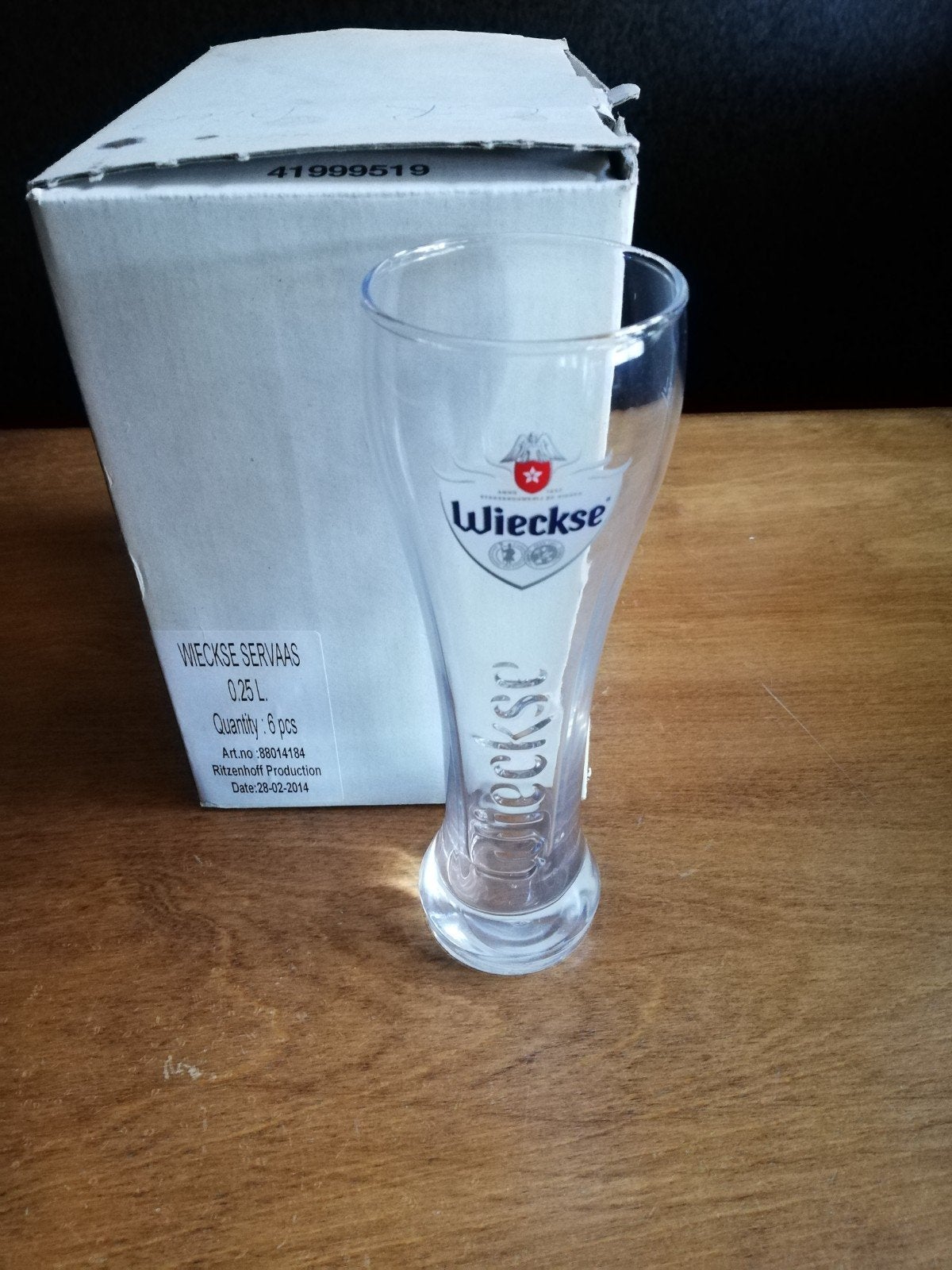 Wieckse witte servaas bier glazen (set van 6), Ophalen of Verzenden, Nieuw, Glas of Glazen, Overige merken