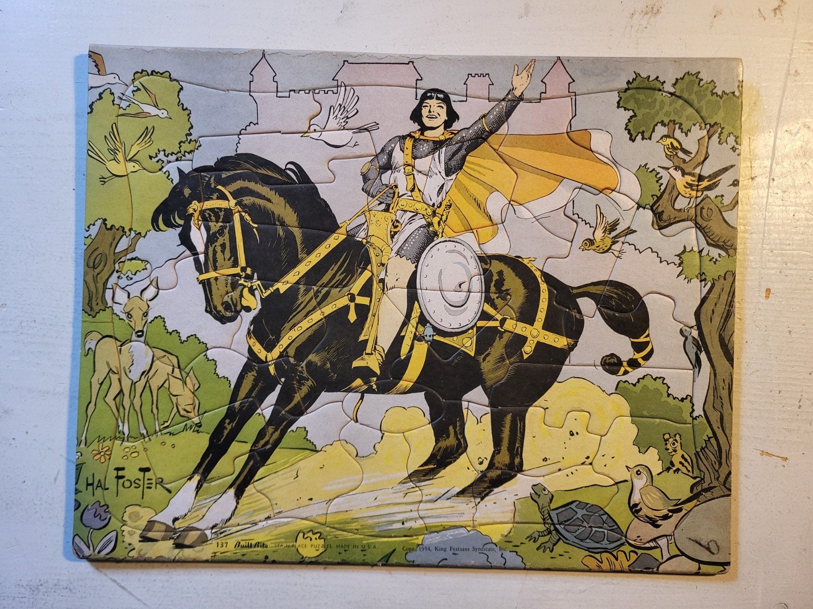 prins prince valiant puzzel builtrite 1954 33x26cm, Ophalen of Verzenden, Gebruikt